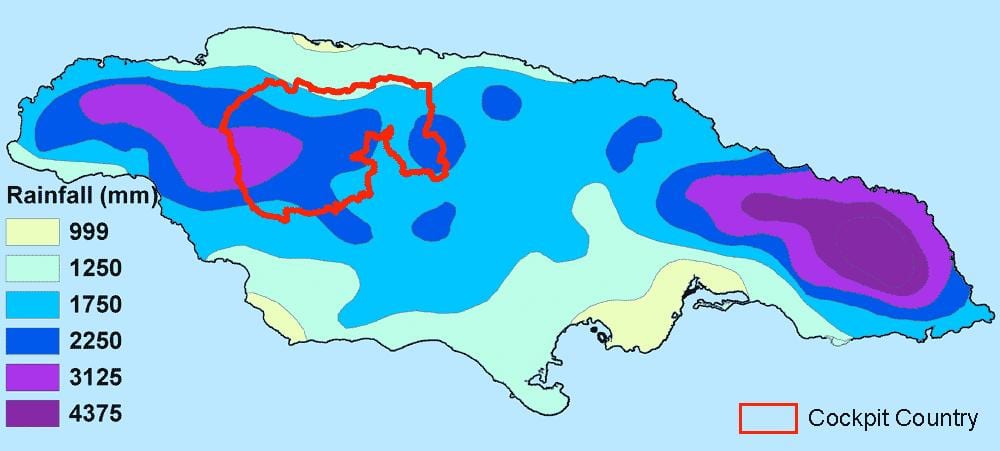 რუკა იამაიკის კლიმატის