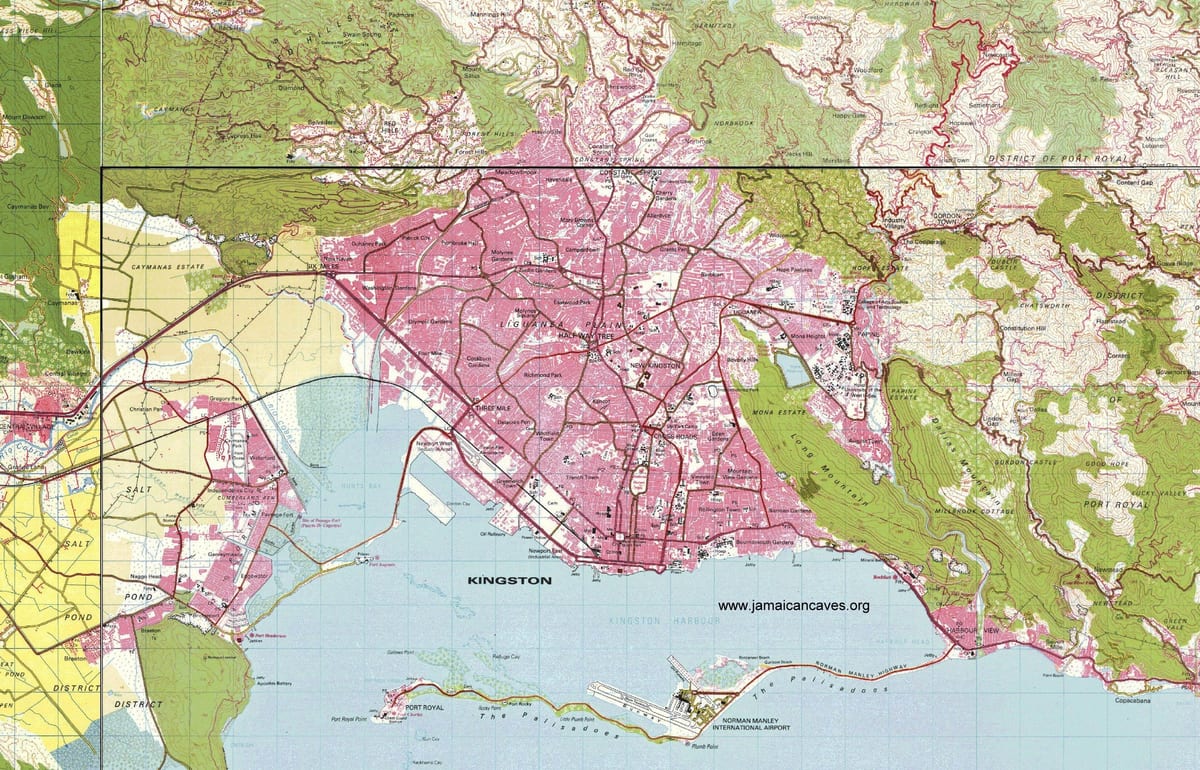 kingston იამაიკის რუკაზე