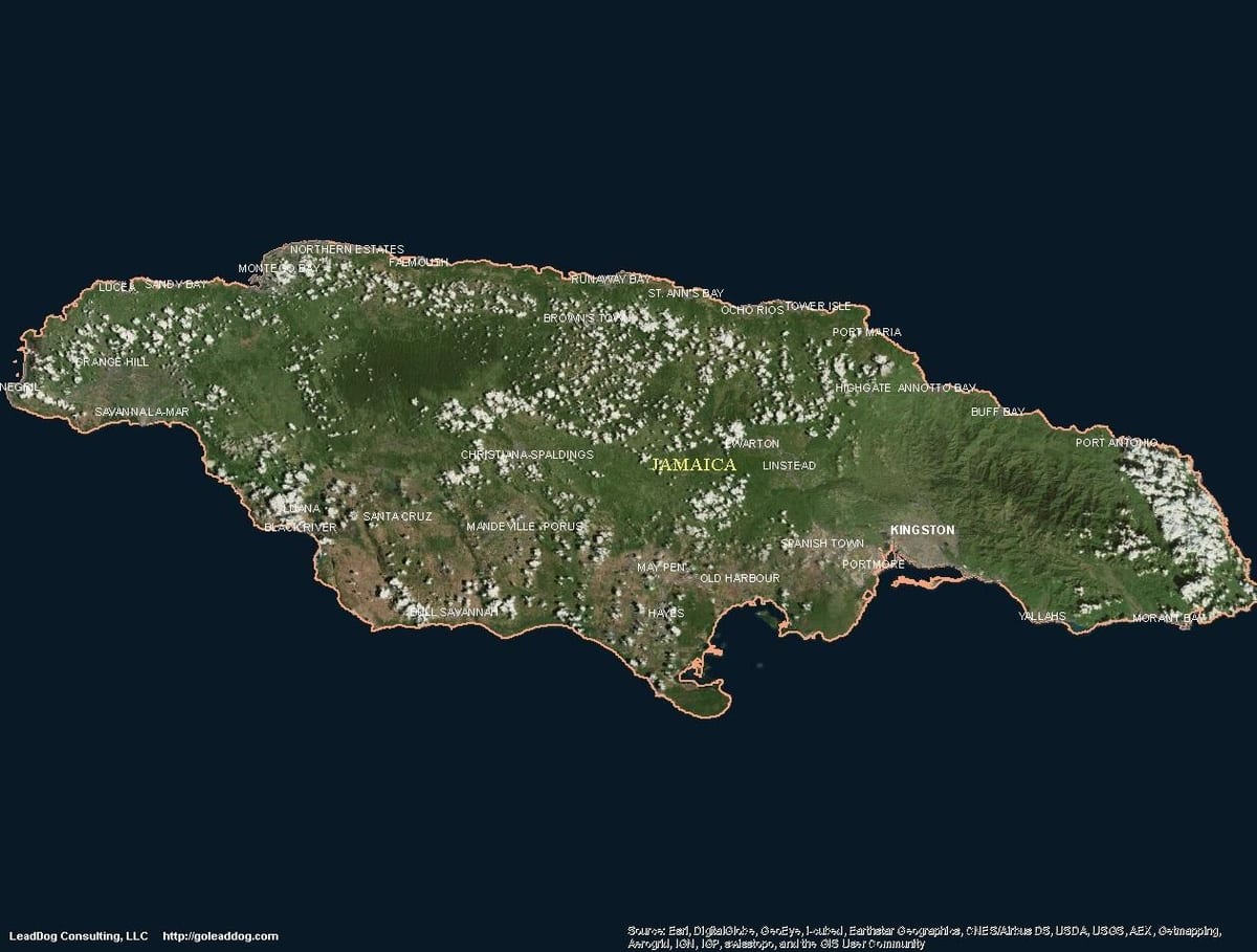 რუკა საჰაერო jamaica