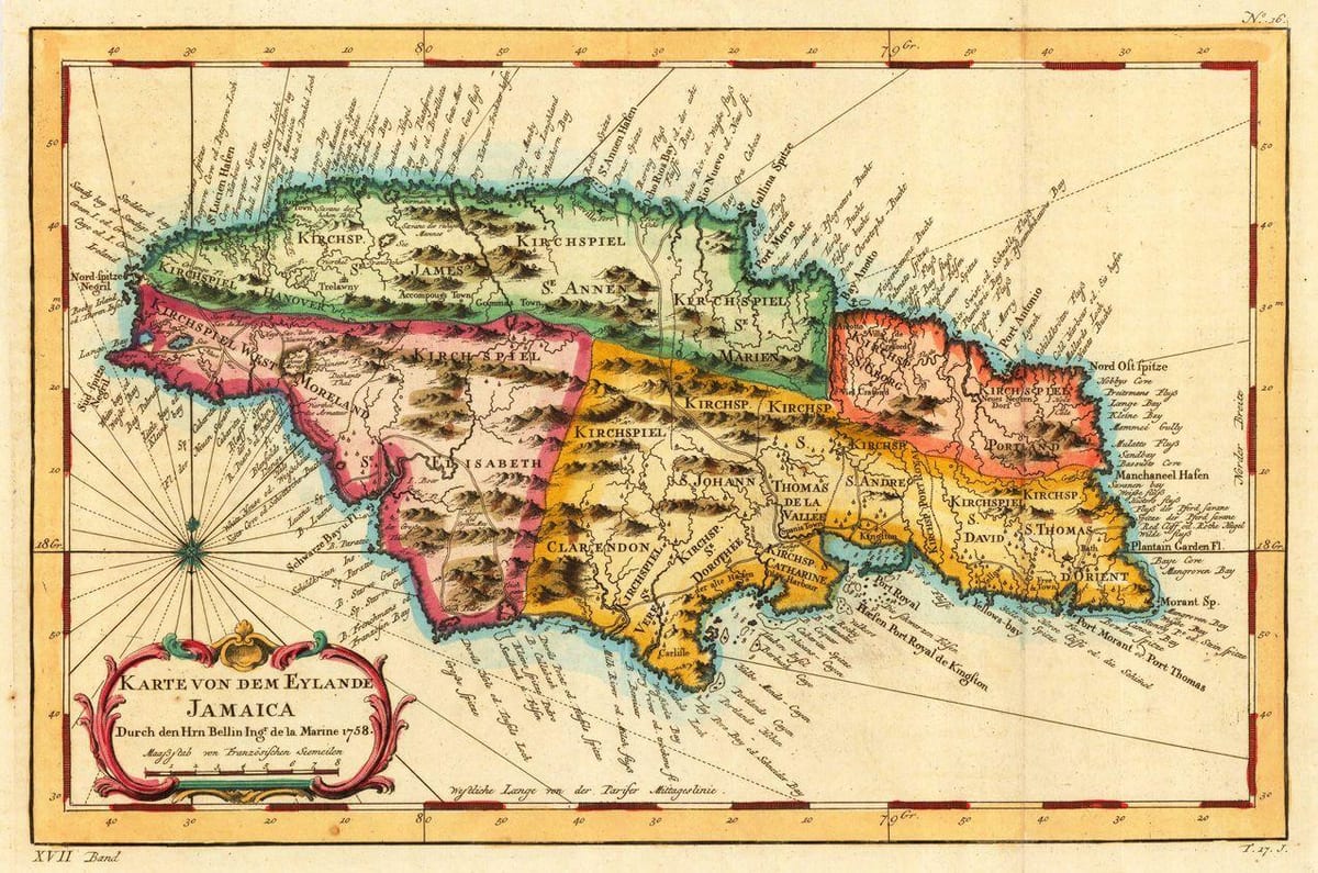 რუკა ძველებური jamaica