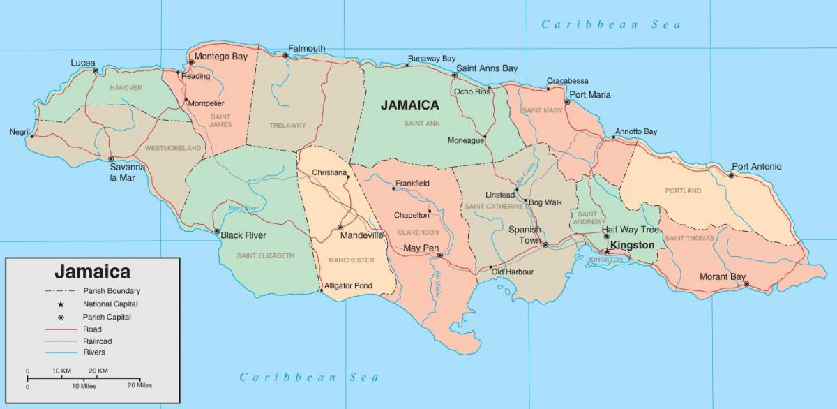 რუკა პოლიტიკური jamaica