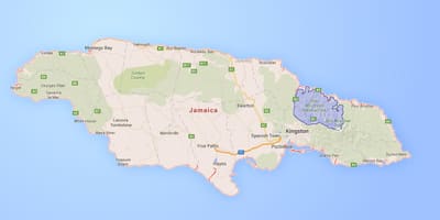 რუკა ცისფერი მთები jamaica