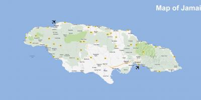 რუკა იამაიკის აეროპორტები და კურორტების